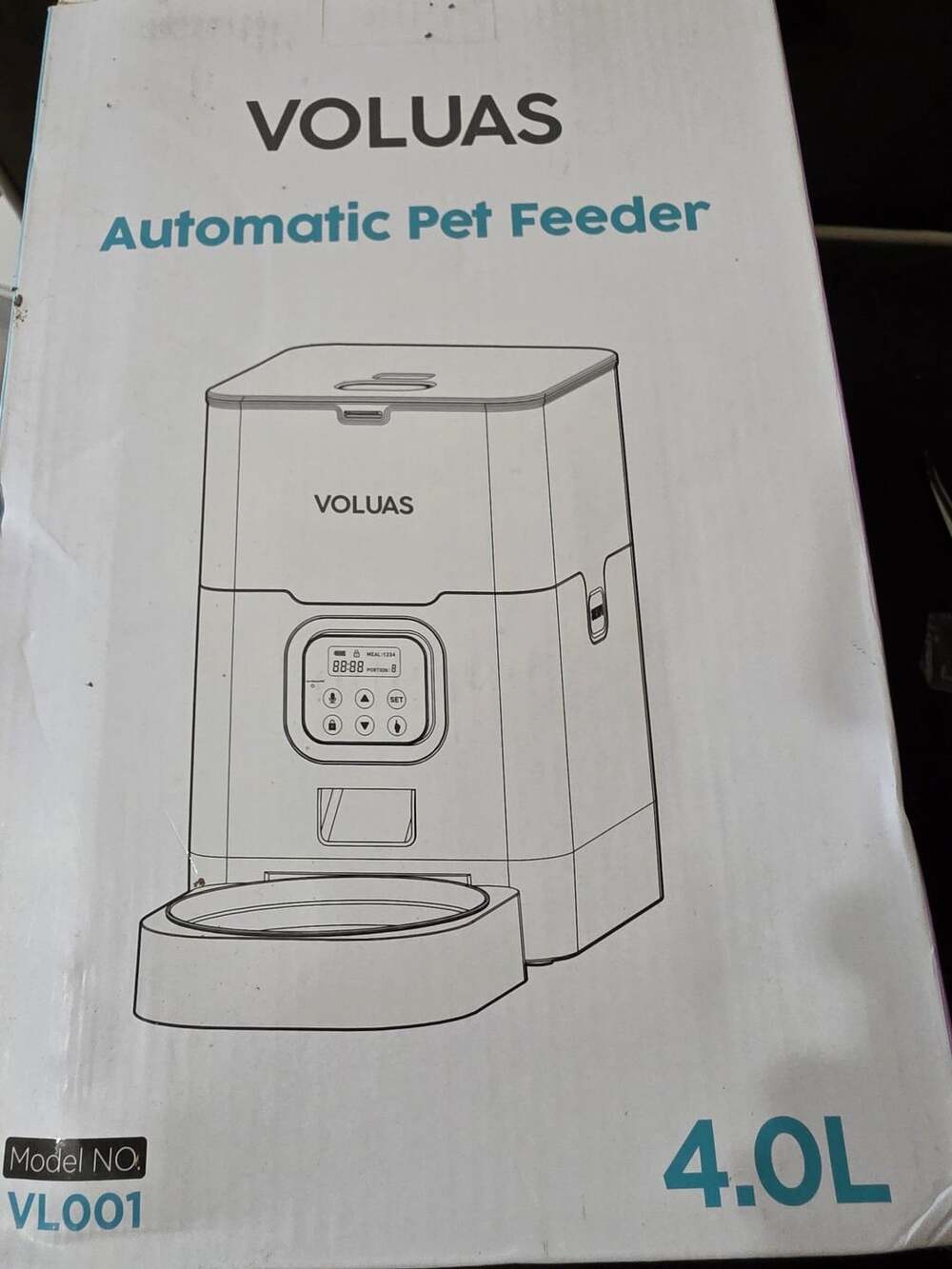 Voluas Automatic Pet Feeder VL001 4.0L White Cat Dog